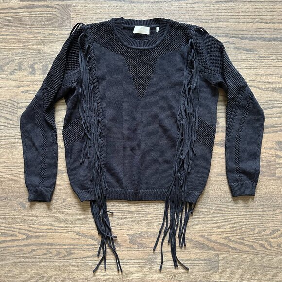 7 For All Mankind Open Weave Fringe Sweater - Picture 1 of 4